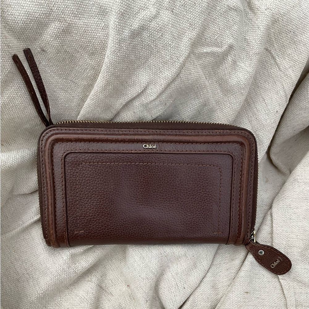 Chloe Long Brown Leather Continental Wallet
